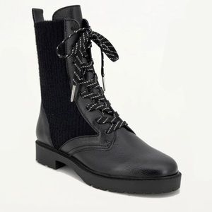 Black Leather Combat Boots